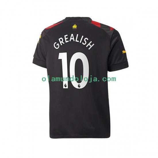 Camisola Manchester City Grealish 10 Homem Equipamento Segundo 2022-2023 Manga Curta